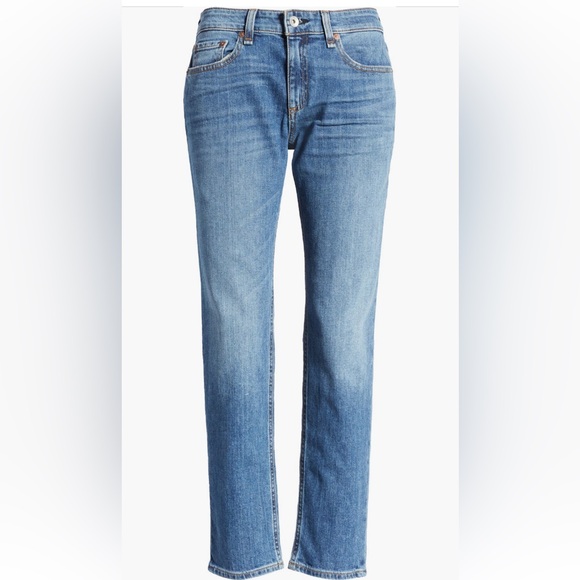 NWT SZ 25 Rag & Bone “Dre Slim Boyfriend” Cropped jeans in color ‘Julienne’ 🩵 - Picture 5 of 7
